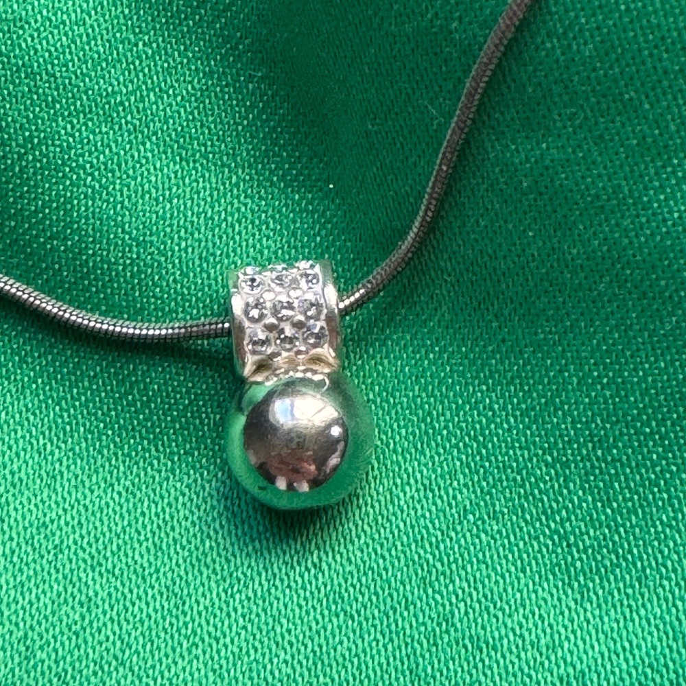 Brighton Silver and Crystal Pendant Necklace
